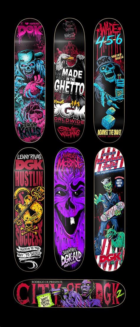 A series of skateboards and tee graphics for DGK Skateboards ...