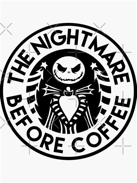 "the nightmare before coffee" Sticker for Sale by haileyellis17 | Redbubble