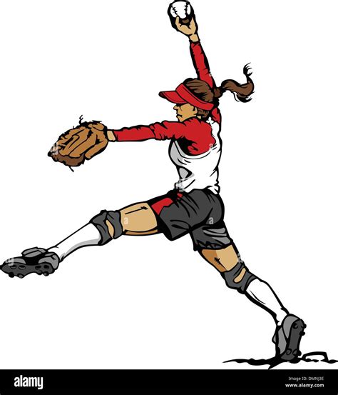 Girls Softball Vector