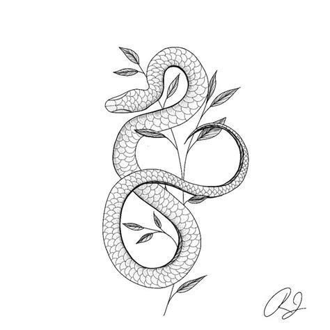 Snake and leaves tattoo | Small snake tattoo, Snake tattoo design, Arm tattoos snake