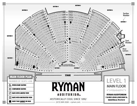 Seating Charts | Ryman Auditorium