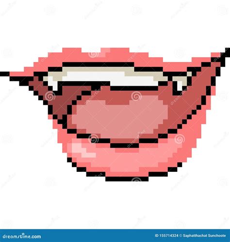 Vector Pixel Art Vampire Lip | CartoonDealer.com #155714324