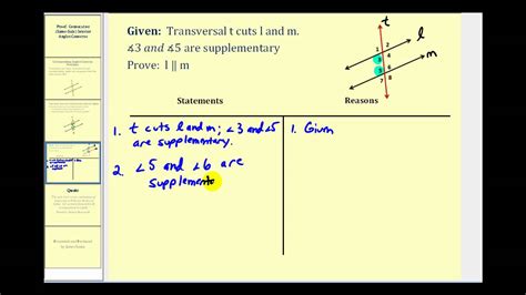 Proof: Consecutive Interior Angles Converse - YouTube