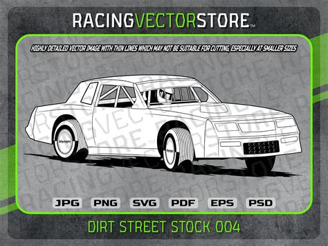 Dirt Track Street Stock Race Car Highly Detailed Image in .svg - Etsy