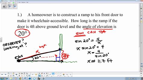 Angle of Depression and Elevation Practice Problems - Denise-has-Nichols