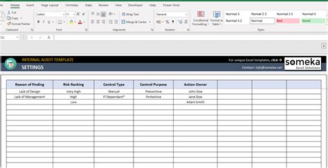 Internal Audit Excel Template | Audit Checklist, Report Format Tool