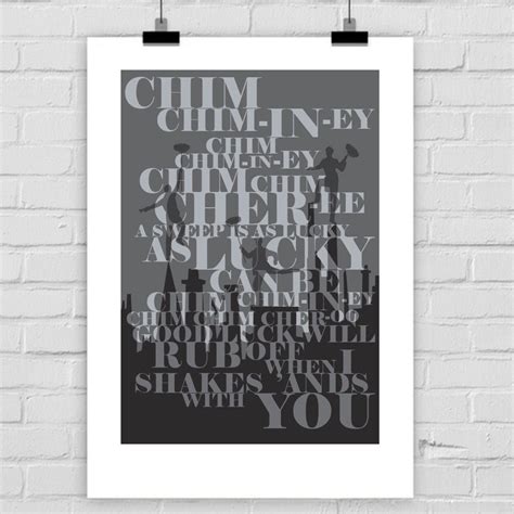 Chim Chimney Chim Chim Cher-ee Mary Poppins Movie Quote A4-A2 - Etsy