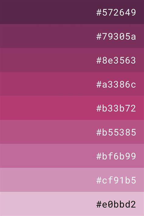 Dark pink color palette | Color palette pink, Color palette challenge, Hex color palette