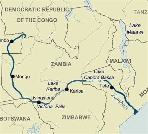 Zambezi River Map Of Africa