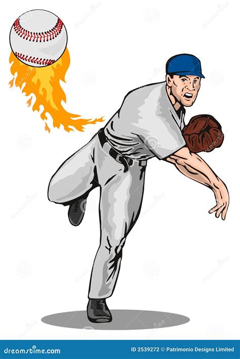 Baseball Pitcher Throwing The Ball Vector Illustration | CartoonDealer.com #50677776