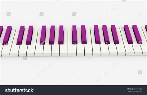 Pink Piano Keyboard Rendered On White Stock Illustration 156651356 ...