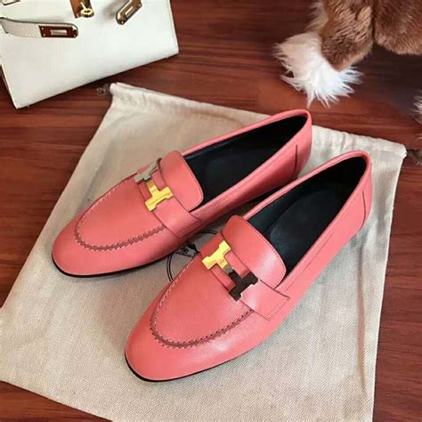 Hermes Women Shoes Paris Loafer-Pink - LULUX