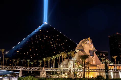 Luxor Pyramid And Egyptian Pharaoh At Night Photograph by Aloha Art - Pixels