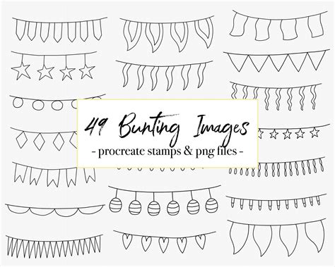 Hi Res Printable Doodle Illustrations Birthday Party Clip Art Invitations Bunting Banner Clipart ...