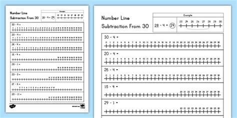 Number Line Subtraction From 30 Activity (Teacher-Made)