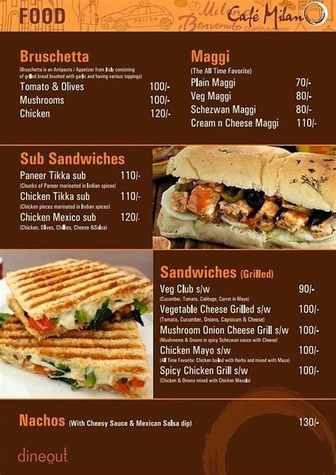 Menu of Cafe Milano, Viman Nagar, Pune | Dineout discovery