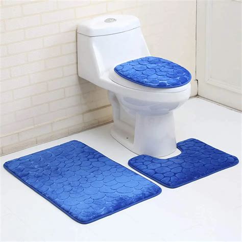 Bath Mats Bathroom Stone Pattern Anti Slip Bathroom Mat Set Coral ...