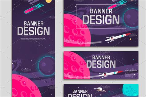 cartoon banner template | Creative Illustrator Templates ~ Creative Market