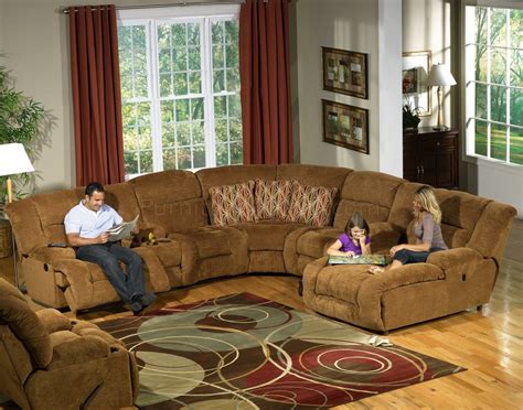 Camel Fabric Enterprise 4pc Reclining Sectional Sofa w/Options