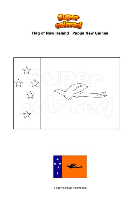 Coloring page Flag of New Ireland Papua New Guinea - Supercolored.com