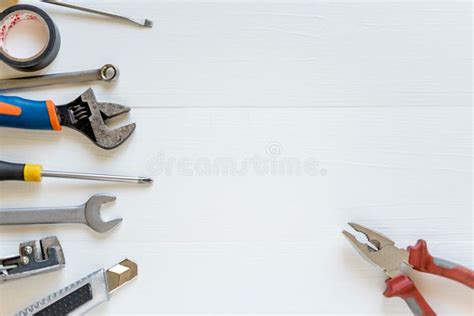 Repair Tools on a White Background. Banner for a Hardware Store and a Building Company ...