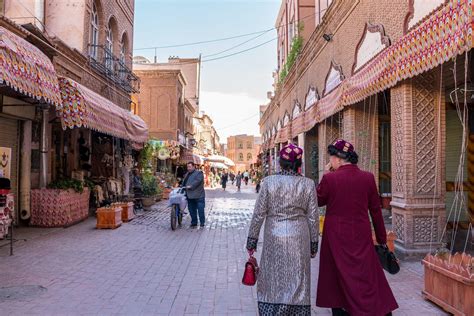 Early morning in the city of Kashgar in Uyghur-Xinjiang province, China. Beautiful culture ...