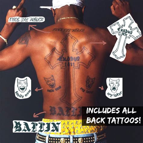 2pac Temporary Tattoos FULL SET 2pac Temporary Tattoos / - Etsy India