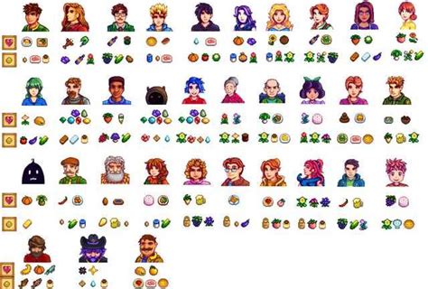 Stardew Valley Favorite Gifts Chart