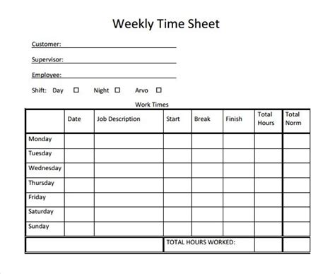 Timesheet Template | Business Mentor