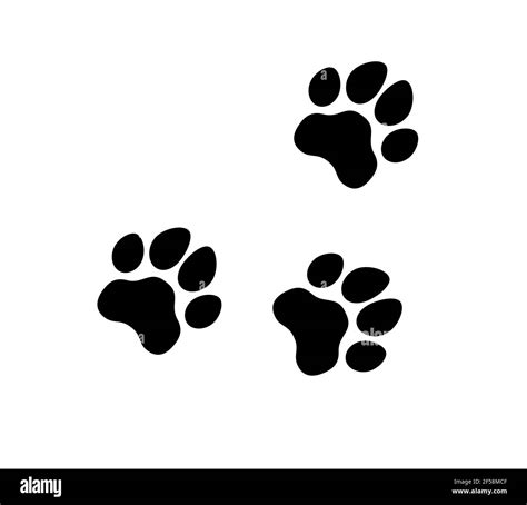 Dog Puppy Cat Paw Silhouette. Icons set Stock Vector Image & Art - Alamy