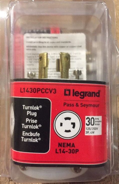 P&S 30 Amp 125/250V 3P 4W L14-30 Turnlok Twist Lock Plug | eBay