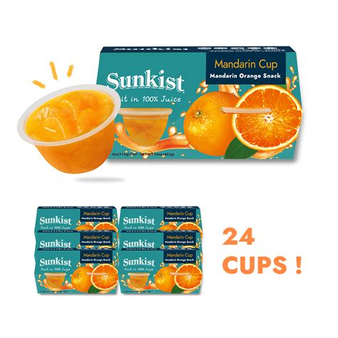 Sunkist Mandarin Orange Fruit Cup 4oz 24counts - Walmart.com