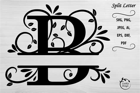 Split letter B monogram. Vector alphabet letters SVG, PNG By LusiKo Design | TheHungryJPEG