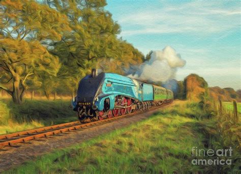 Mallard Steam Locomotive Painting by Esoterica Art Agency - Pixels