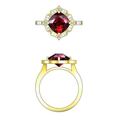 Cushion cut center stone engagement ring designs | CustomMade.com