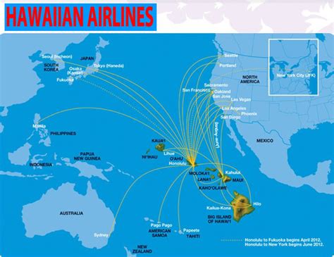 international flights: Hawaiian Airlines routes map