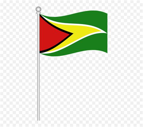 Flag Of Guyana - Guyana Flag On Pole Emoji,Guyanese Flag Emoji - free ...