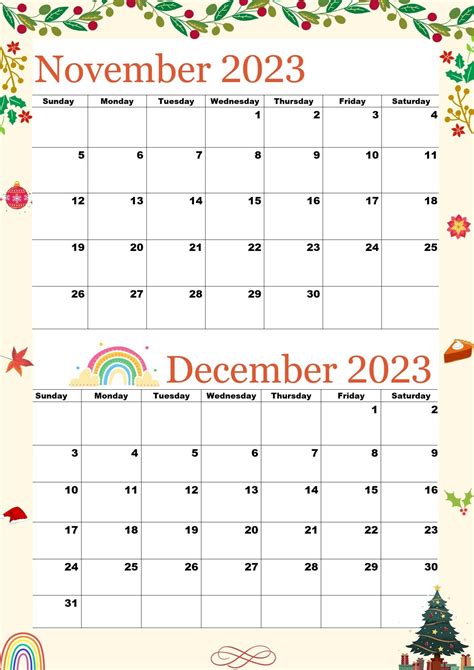 Calendario noviembre 2023 calendario diciembre 2023 - Etsy México