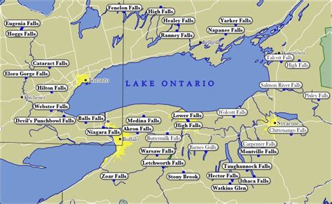 Map of Lake Ontario WaterFalls