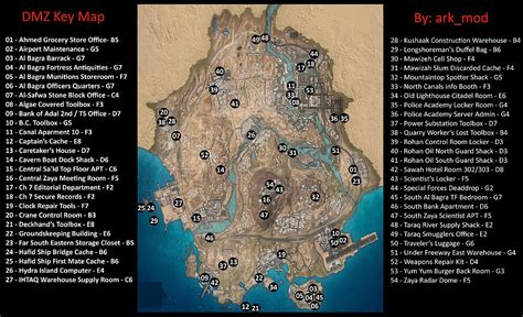 DMZ KEY MAP FOR LOCKED SPACES