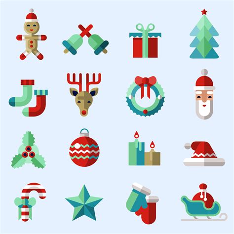 Christmas icons set color 454294 Vector Art at Vecteezy