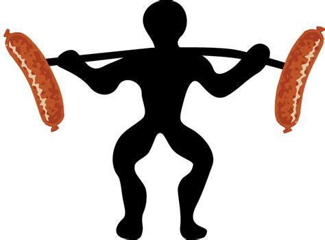 Weightlifting Joke Sausage · Free vector graphic on Pixabay