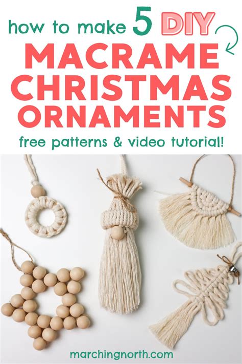 5 Boho DIY Macrame Christmas Ornaments | Marching North