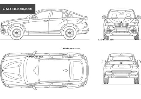 BMW X4 CAD block download, car AutoCAD model