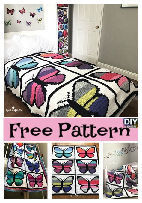 Crochet Butterfly Blanket - Free Pattern - DIY 4 EVER