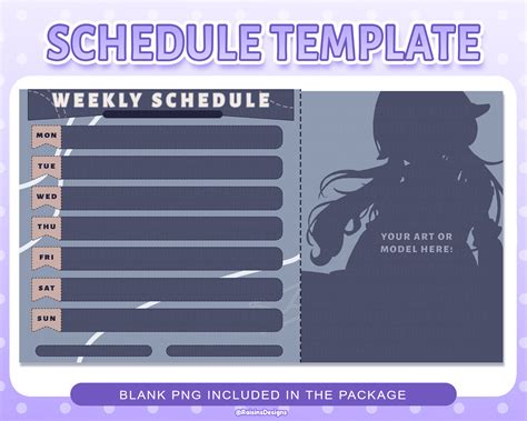 Stream Schedule Template for Twitch & Youtube Streaming / Dark Navy ...