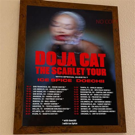 Doja Cat Fall 2023 the Scarlet Tour Poster - Etsy