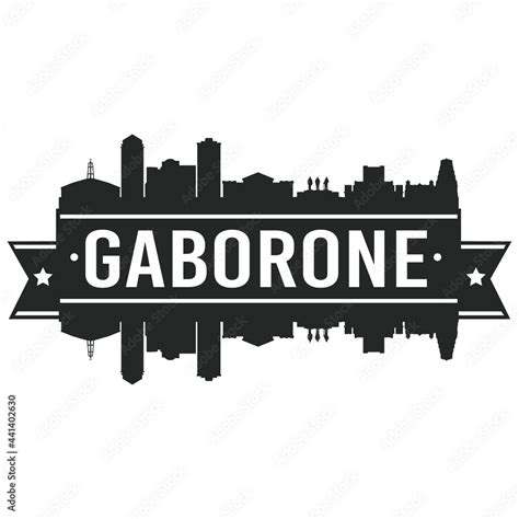 Gaborone Botswana Skyline. Banner Vector Design Silhouette Art ...