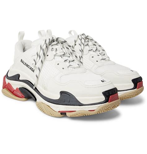 BALENCIAGA - Triple S Mesh and Leather Sneakers - White Balenciaga