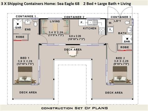 3 Bedroom Shipping Container Floor Plans